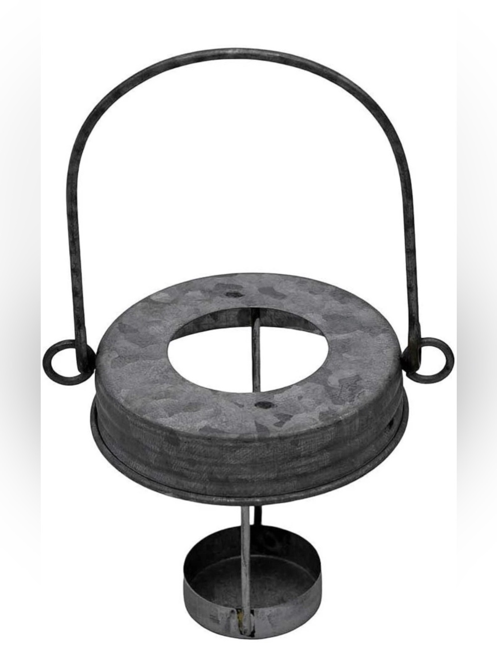 Galvanized Tea Light Candle Holder Lids with Handles NEW